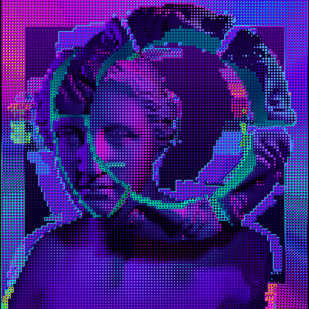 Pixel art Glitch 3D colorful Digital Art  gif loop nft