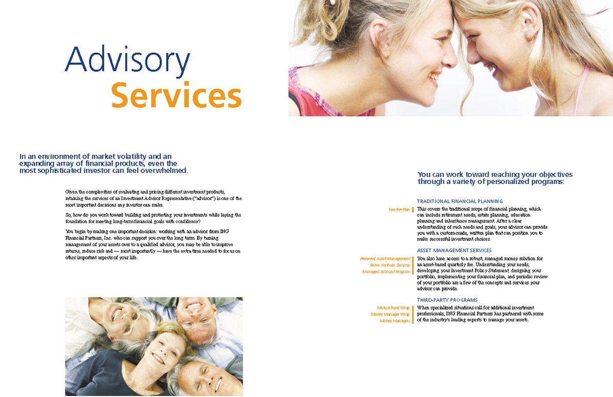 ING Financial Partners corporate advisory services brochure Financial Services