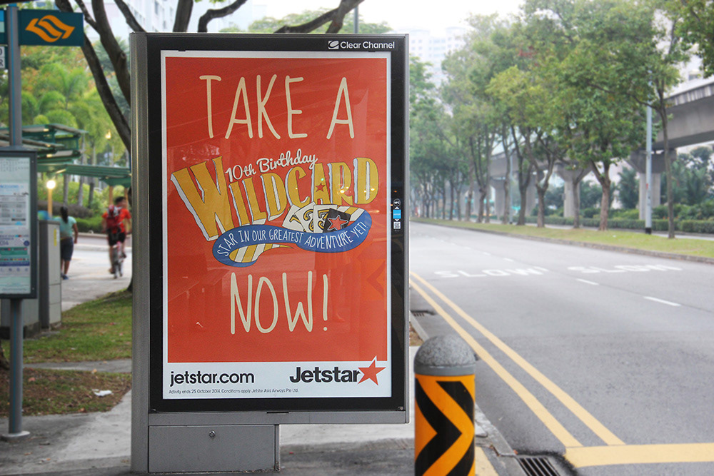 jetstar wildcard anniversary airline orange Retro vintage logo cards bus stop brand Boarding Pass sash banner