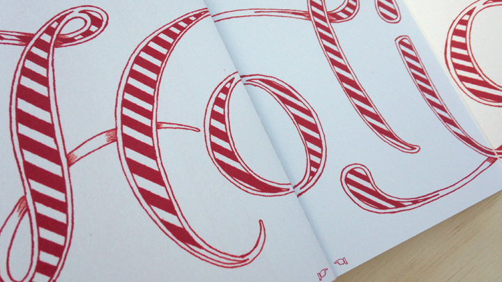 Holiday card lettering