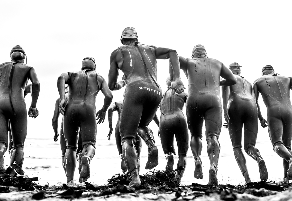  Thriathlete Leito Triathlon ironman race athletes sport sports running  water  ocean black and white determination