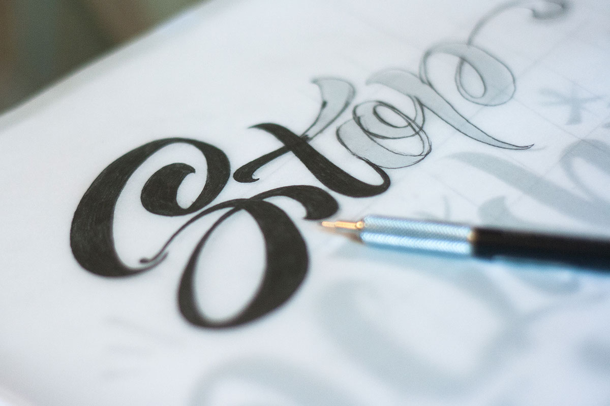 lettering customlettering brushlettering brush pencil sketch vector type Robofont   beziers color stop wishing Start doing