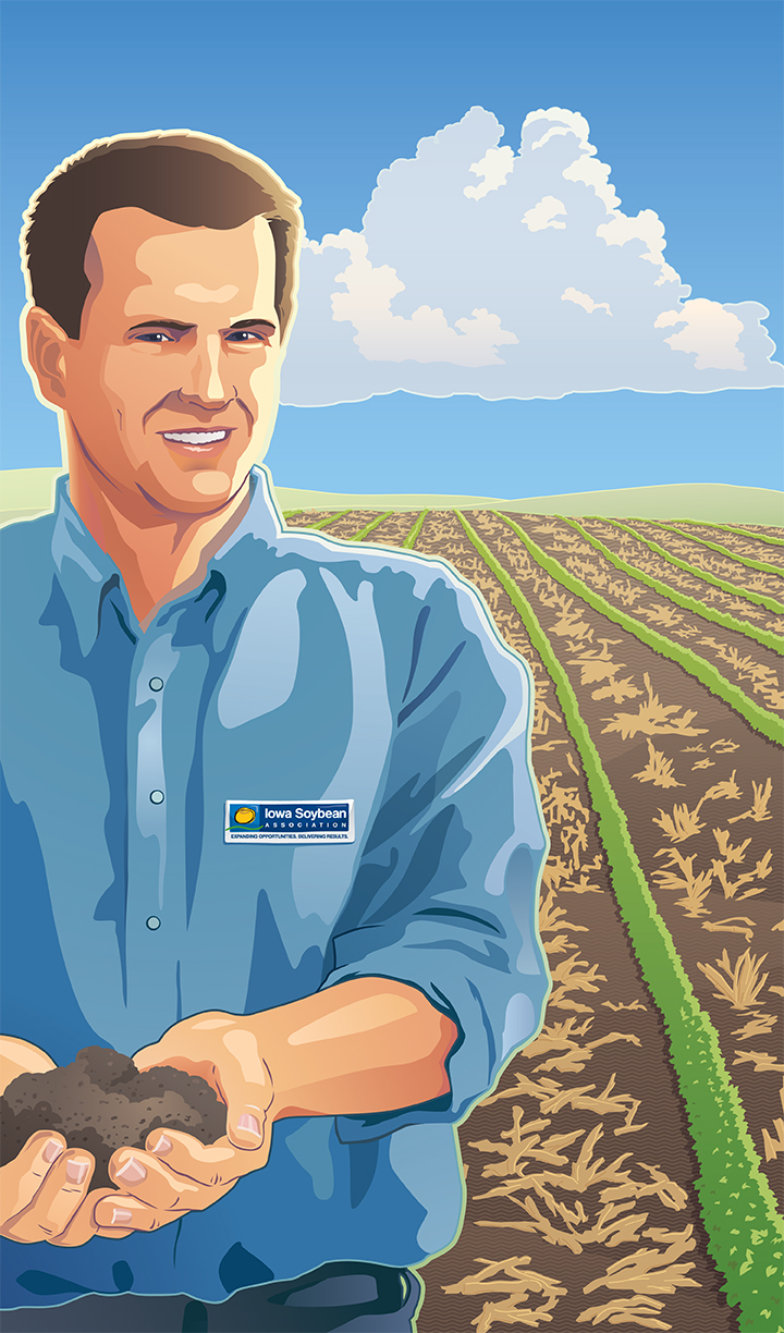 vector soybean farming portrait poster