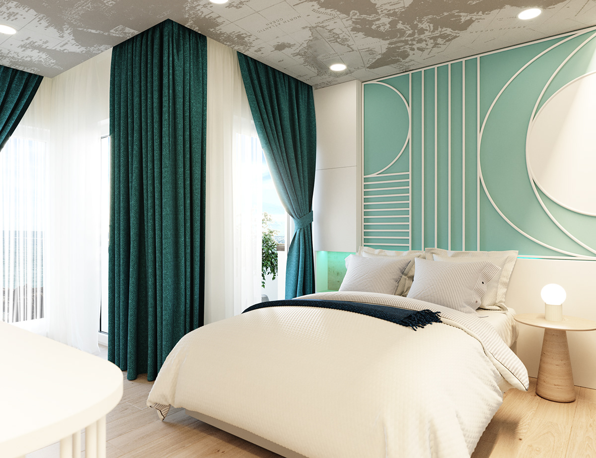 hotel room Boutique Hotel architecture interior design  3ds max corona Render visualization 3D archviz