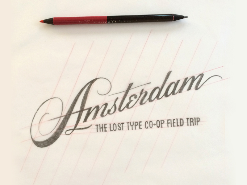 amsterdam lettering brushlettering Script type vector Illustrator sketch process