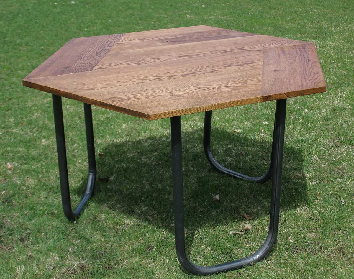 table wood metal furniture oak