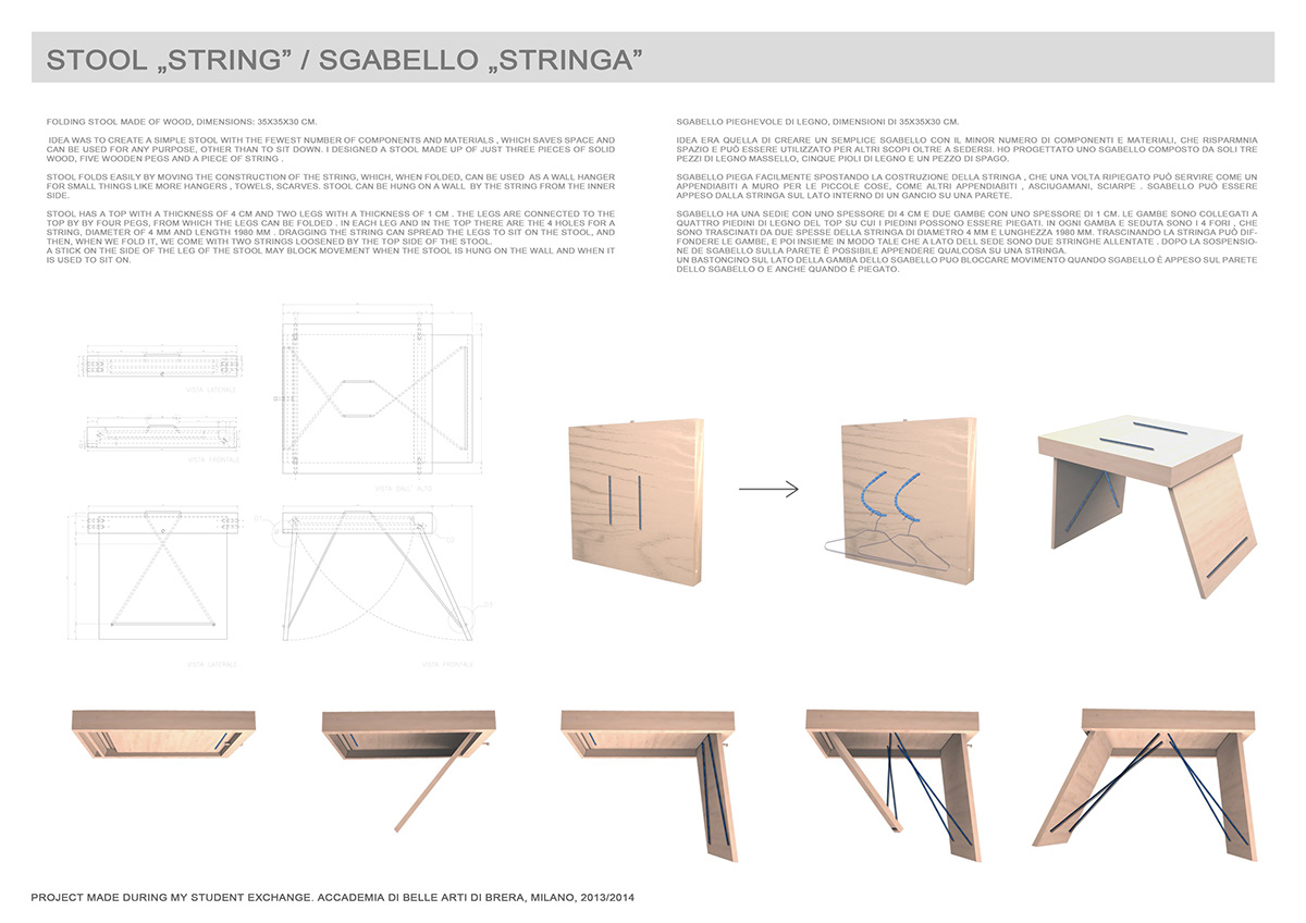 stool simplicity wood rope design