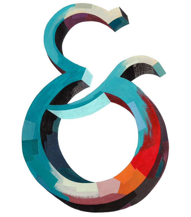 lettering ampersand collage numbers