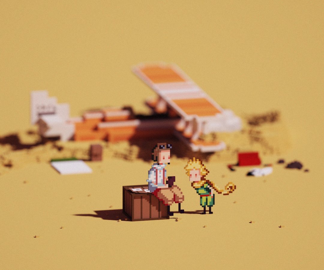 voxel voxel art Magicavoxel Le Petit Prince little prince ISO Isometric Pixel art 3D lowpoly