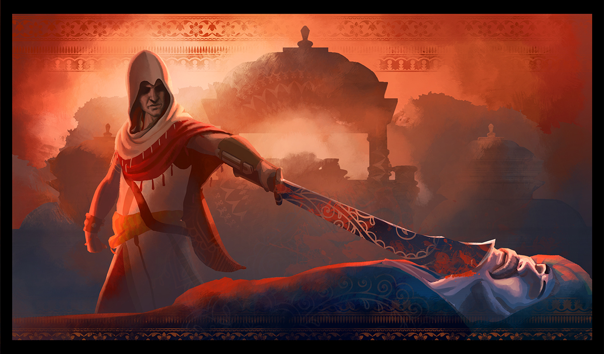 Adobe Portfolio Game Illustration Assassin's Creed Chronicles: India In game cutscenes Game Art digital painting