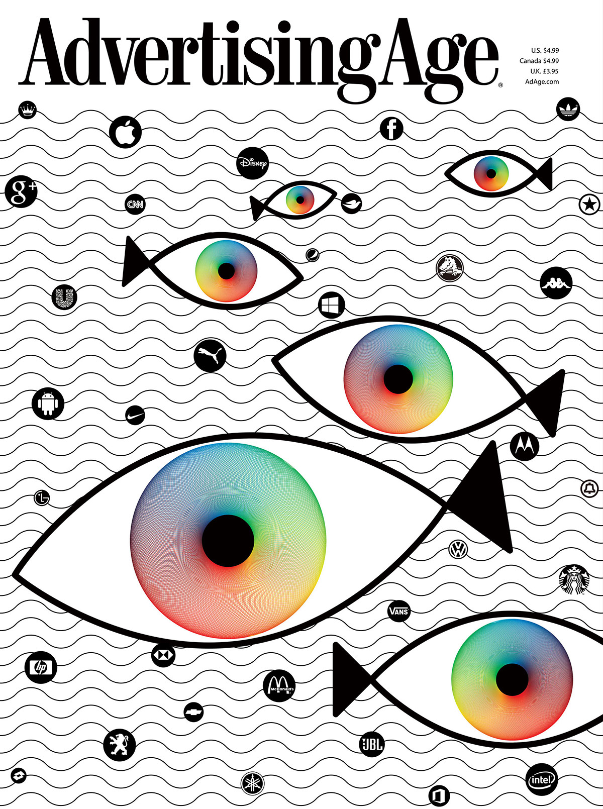 adage Advertising Age chemical reaction face blast COLOUR BLAST interconnectivity FISHING FOR EYEBALLS eyeball fish collage human face