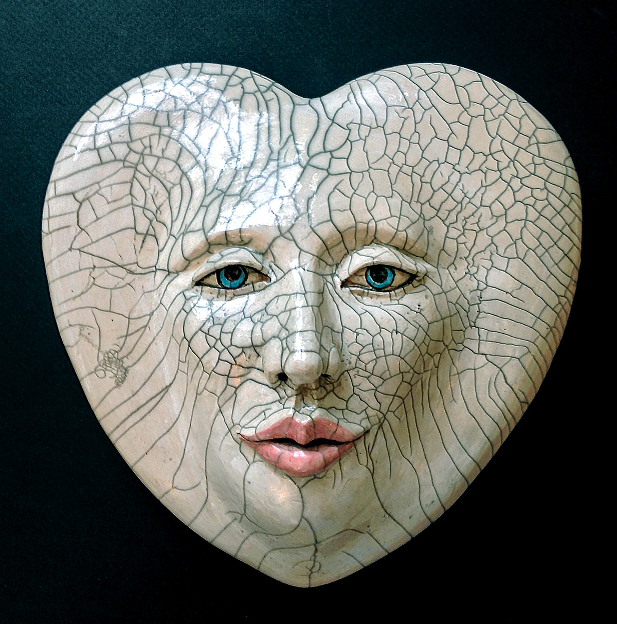 heart cracked broken lines mask map beauty symbol