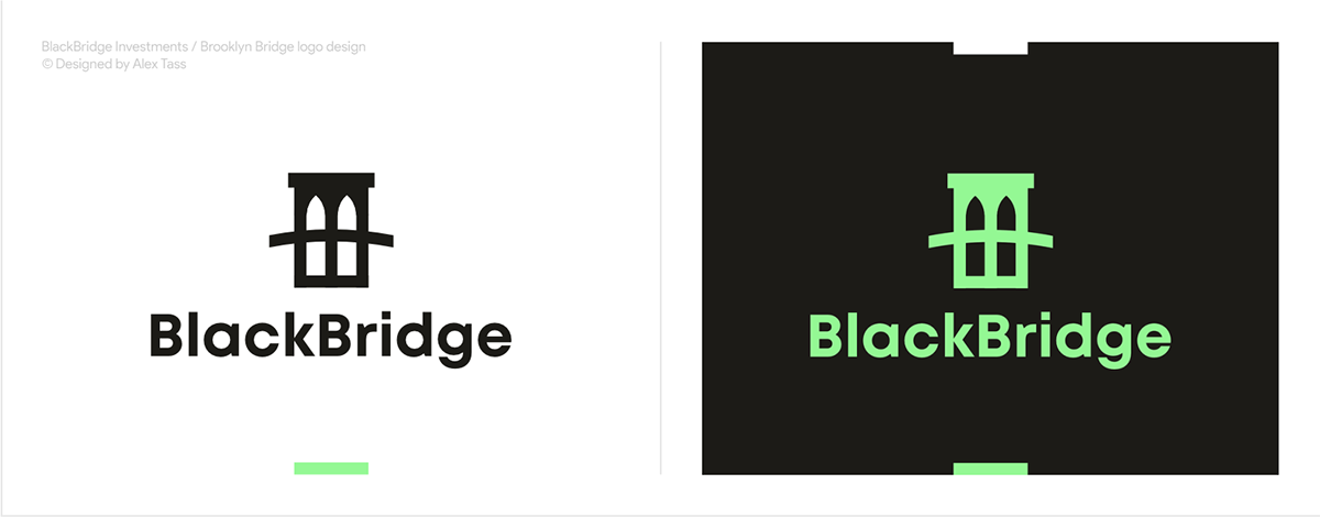 BlackBridge Investments  Brooklyn Bridge logo design by Alex Tass