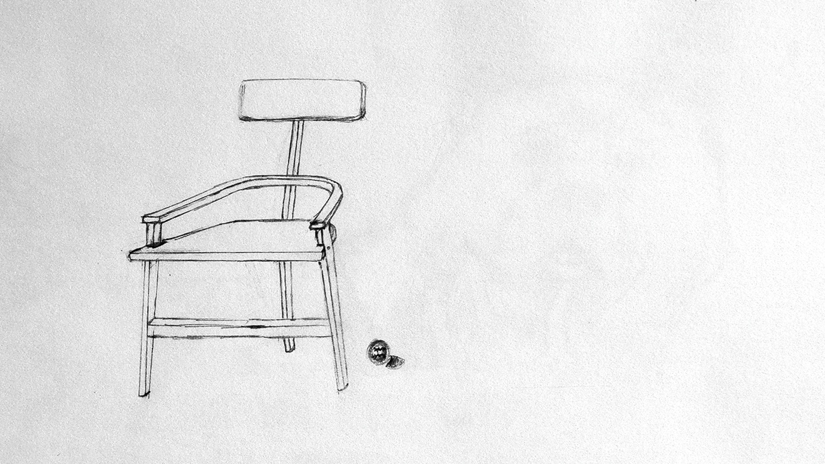 chair sketch midcenturymodern b&w baseball woodwork Mexican furnituredesign