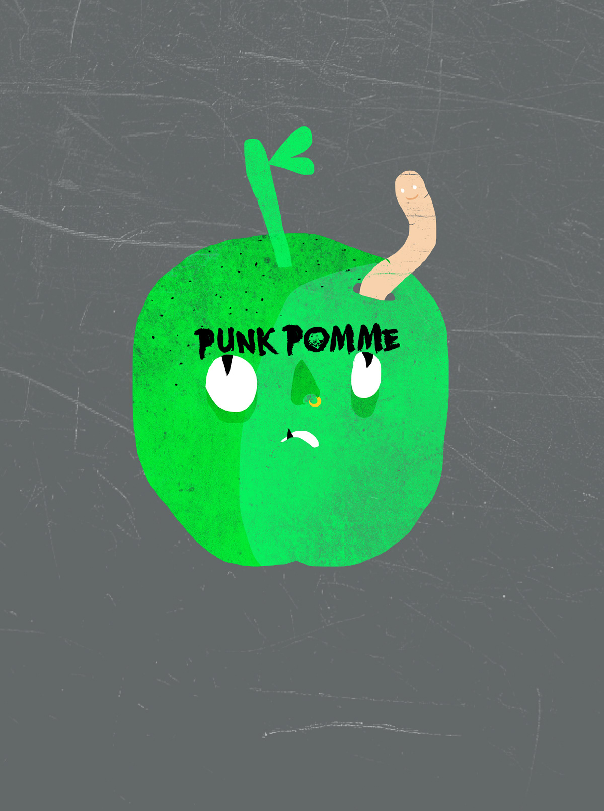 pomme apple green funny punk
