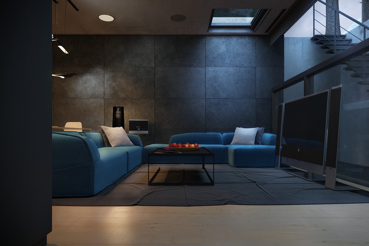 igorsirotov design art interior vray CG minimal warm cold wood 3d 3dsmax Work  kiev ua black gray