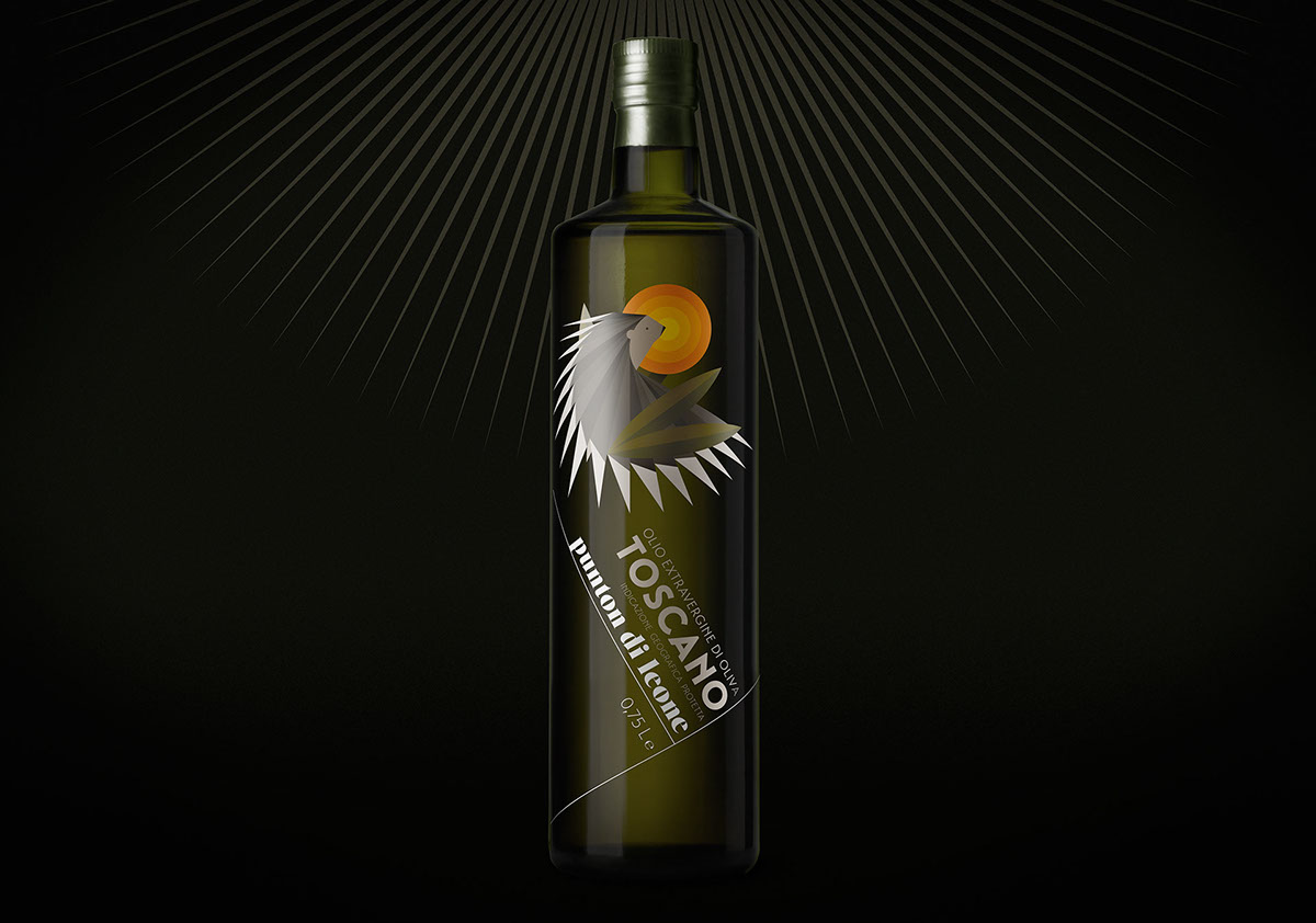 punton Label Olive Oil Packaging bird turtledove porcupine hoopoe lion logo ILLUSTRATION 