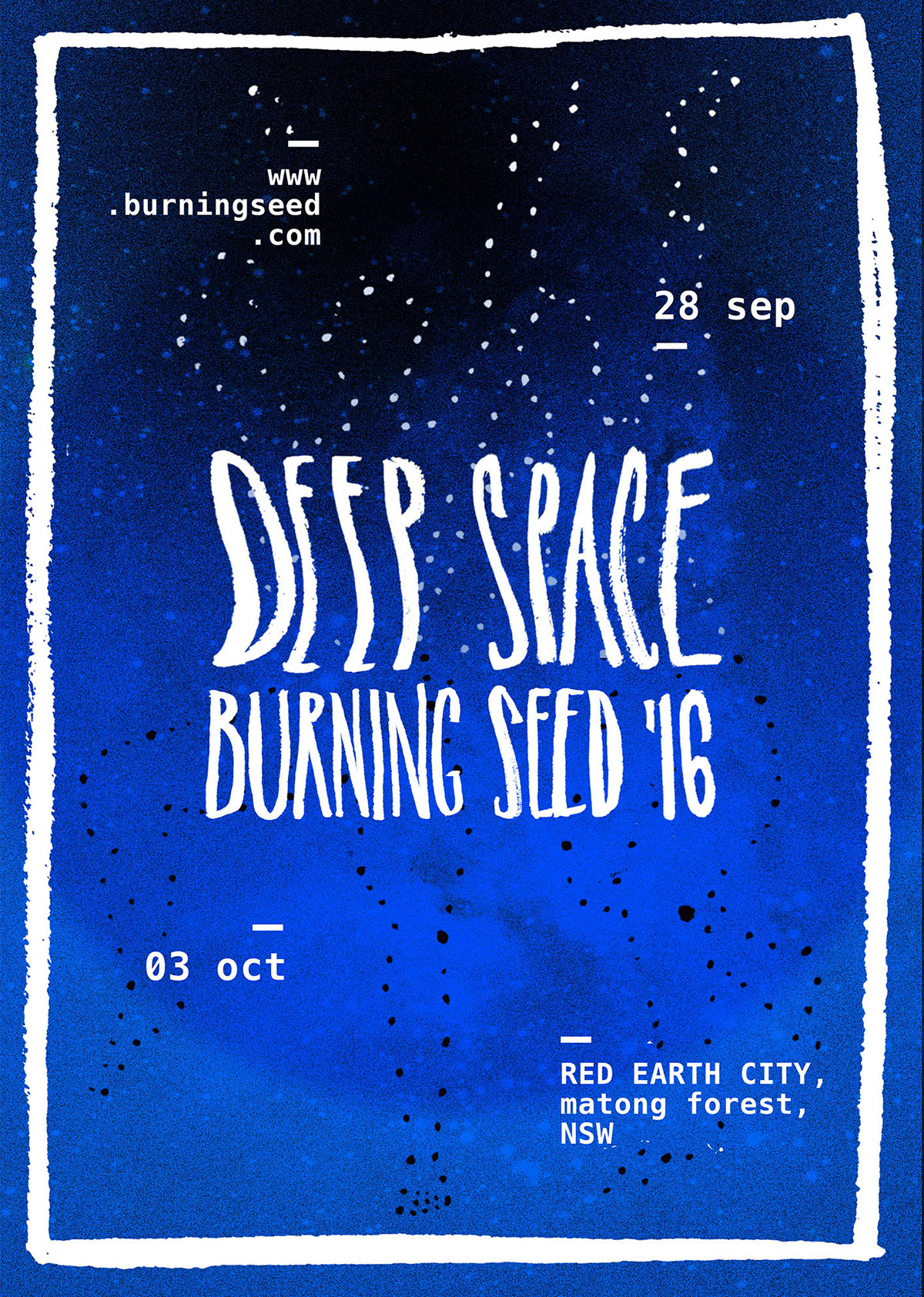 deepspace universe burning seed festival man poster