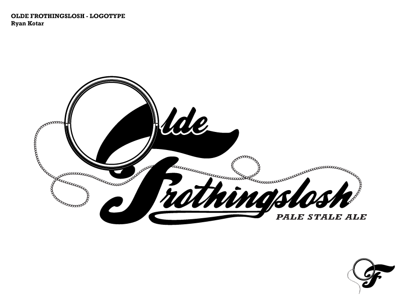olde frothingslosh beer ale pale stale Pittsburgh brewing company Label logo Logotype handmade font
