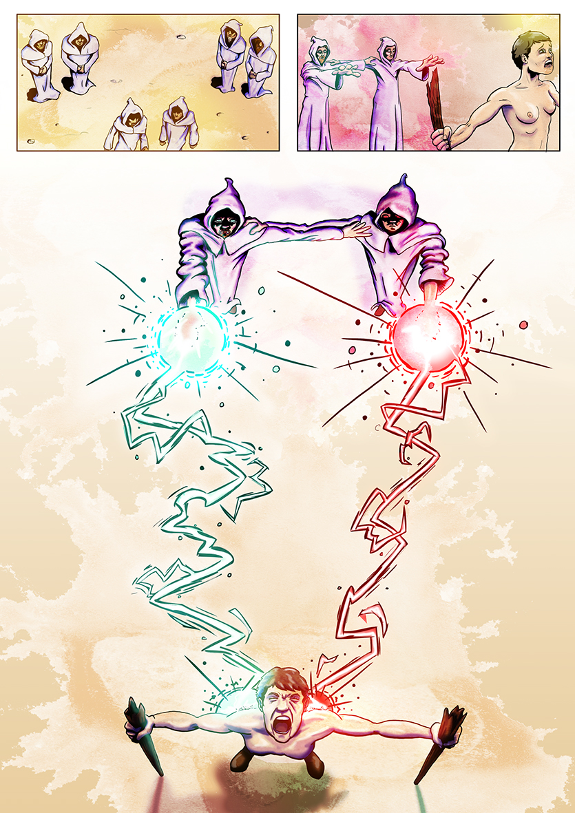 Comic Book Graphic Novel fantasy sword and sorcery desert digital colouring comic art Sequential Art