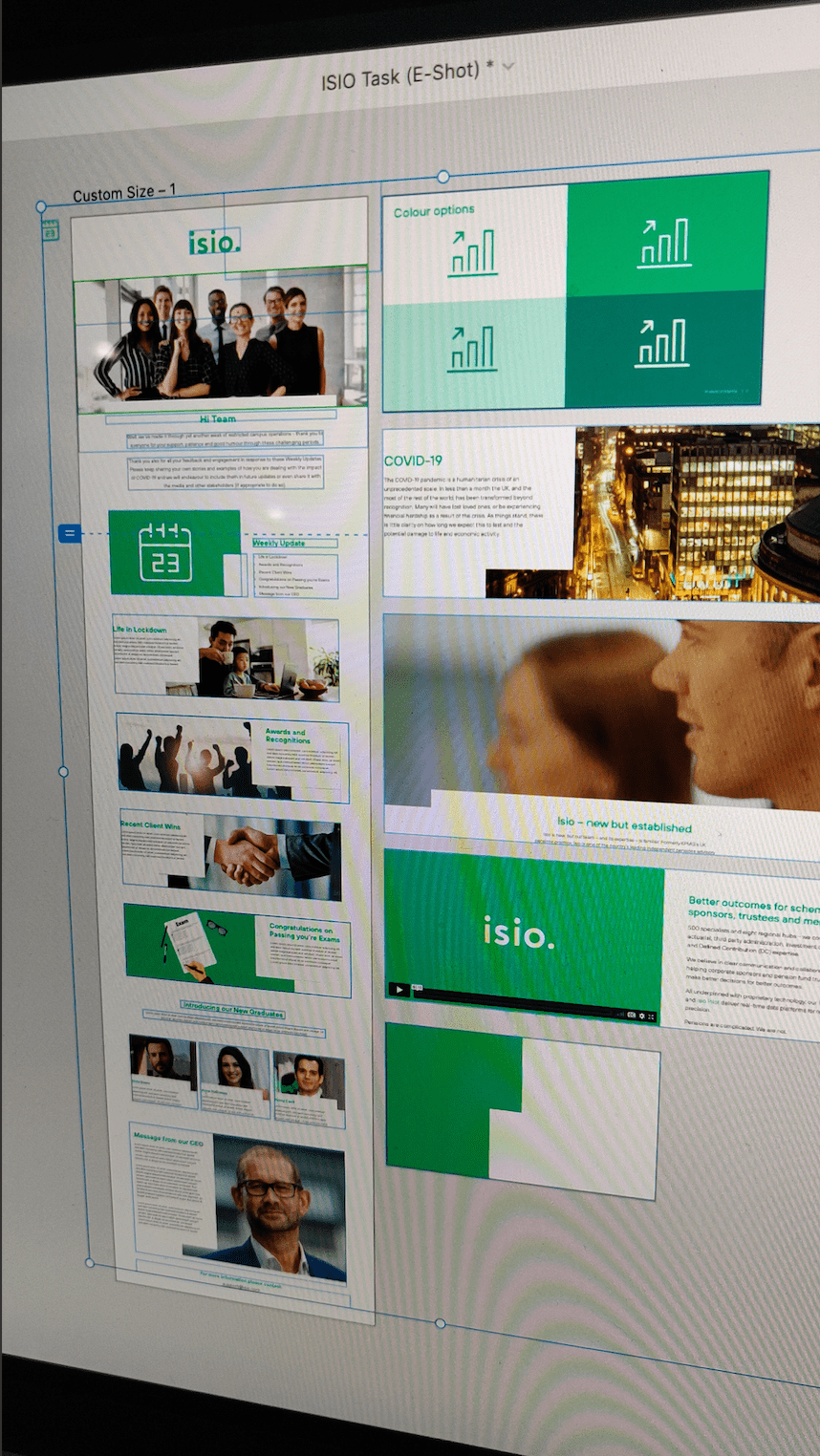 branding  editorial design  ISIO kpmg modern newsletter Pensions UI ux