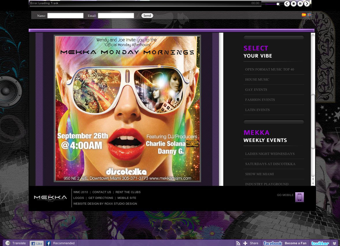 nightclub mekka miami roxx roxx studio design Website Graphic Designer