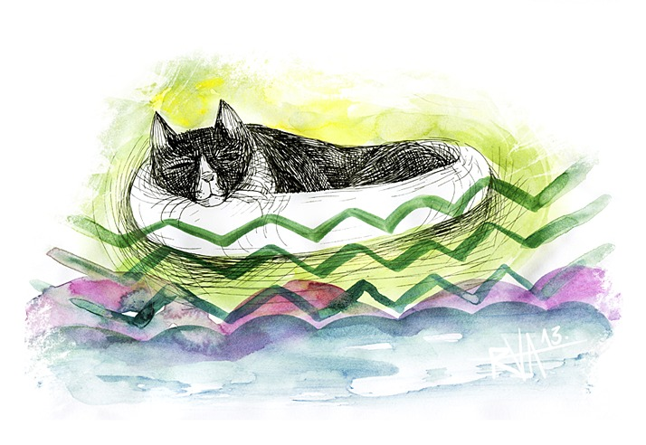 piki The Mighty Kat Cat pet illustration tuxedo cat