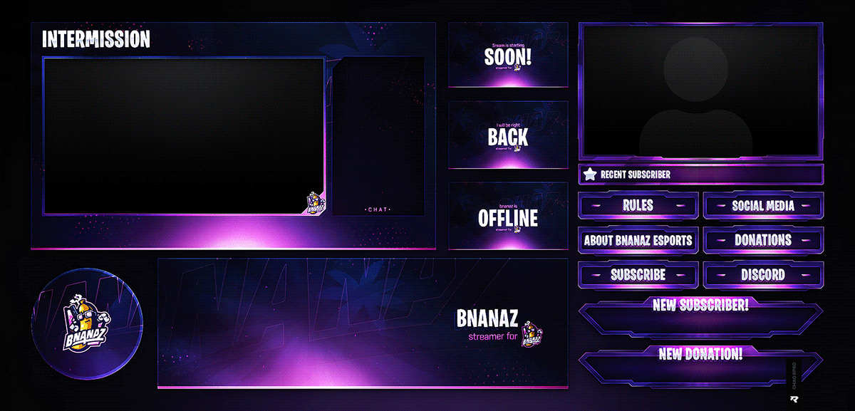 Alerts Gaming livestream Overlay packages stream Twitch youtube Stream pack Streaming