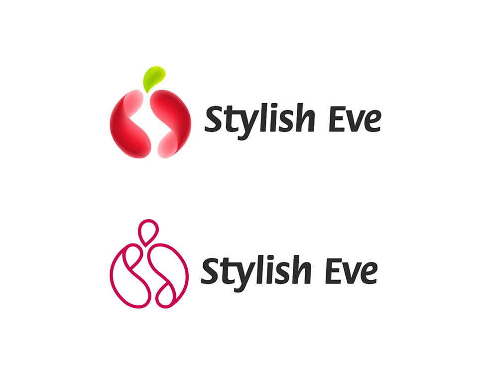 apple red gree Apfel Style Eve jewerly logo Logotype логотип stylish brand creative Logo Design pantone