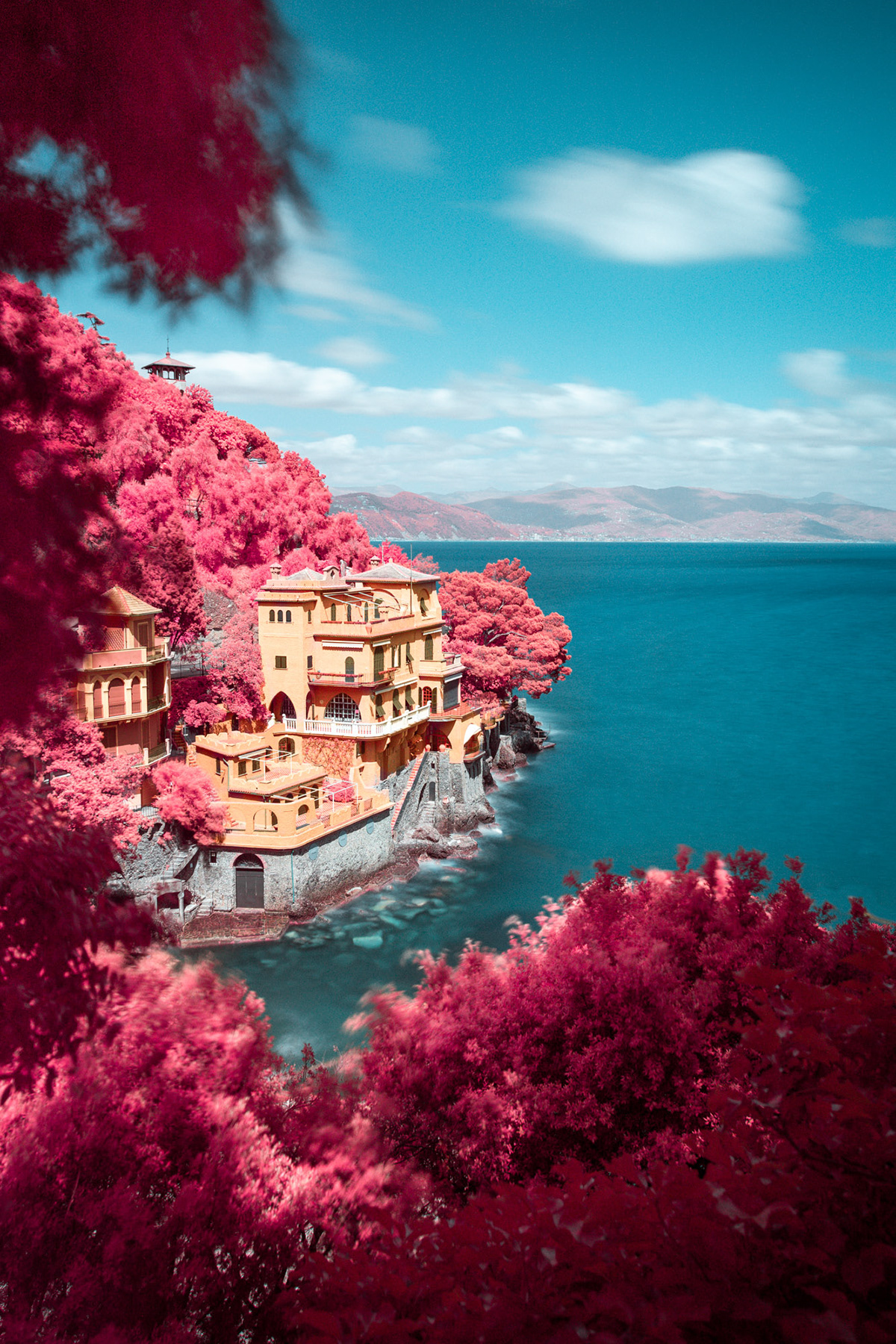 artwork Digital Art  editorial infrared Italy Landscape Photography  poster red surreal