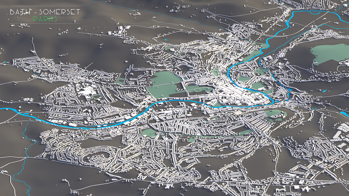 maps cartography 3D bath manchester wales design edinburgh GIS ESRI Render landscapes city town Urban Design