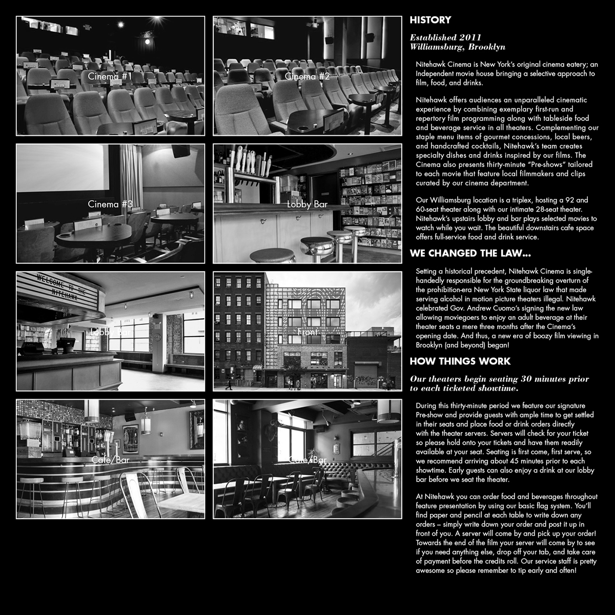 pratt School Project rebranding Visual Communication Cinema bar restaurant williamsburg Nitehawk Brooklyn New York