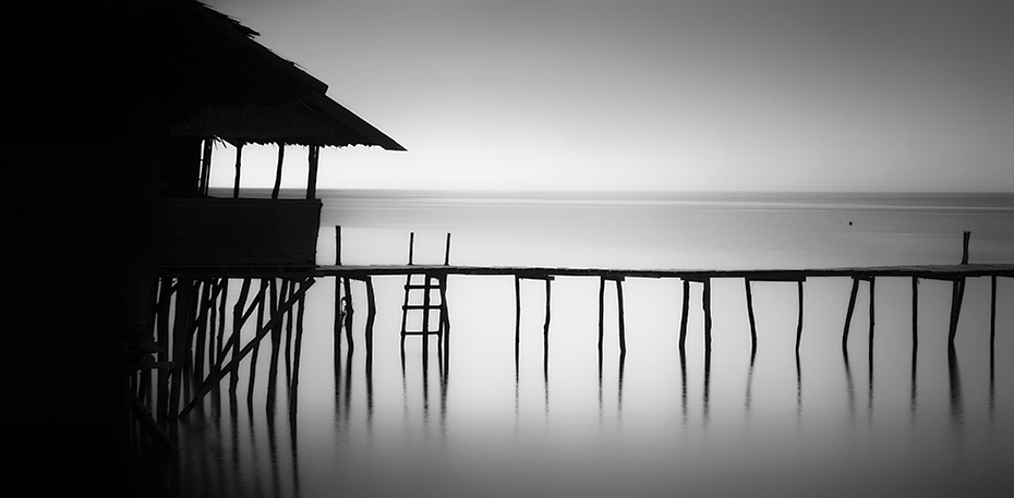 Minimalism simplicity sparse empty black and white surreal serene tranquility solitude calm silence quite fine art Ocean sea mountain highland sacred