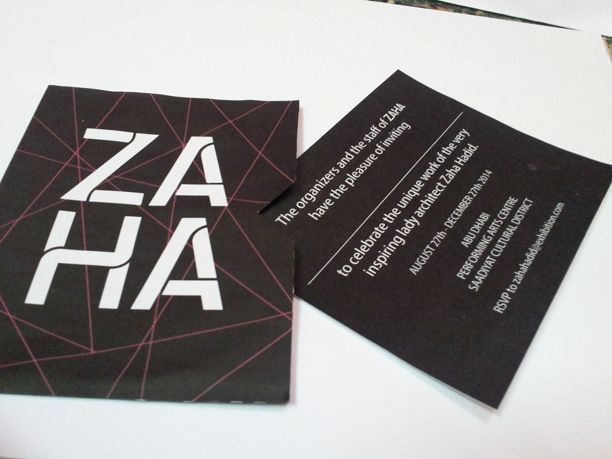 zaha hadid architect Exhibition  design in situation invitation design private view postcard brand