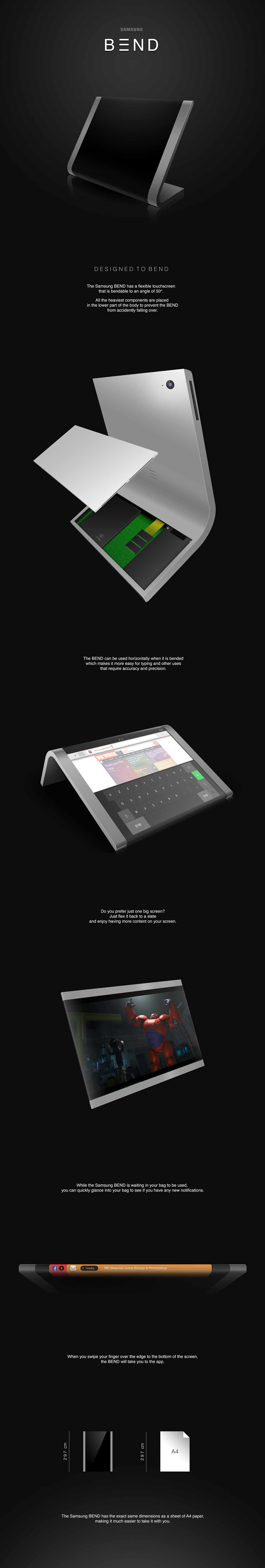 Samsung bend flexible touchscreen student UI user interface