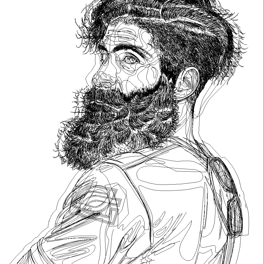 Illustrator art sketch portrait design beard detail