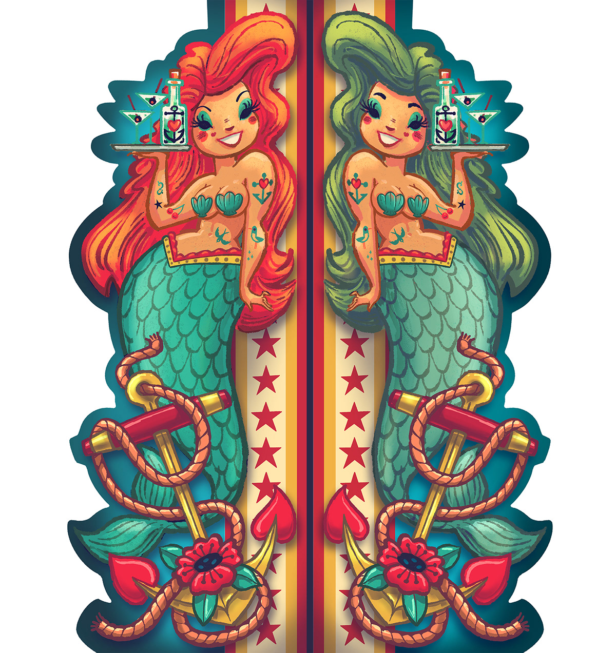 Carnival Circus design festival fish freakshow mermaid music tattoo Theatre