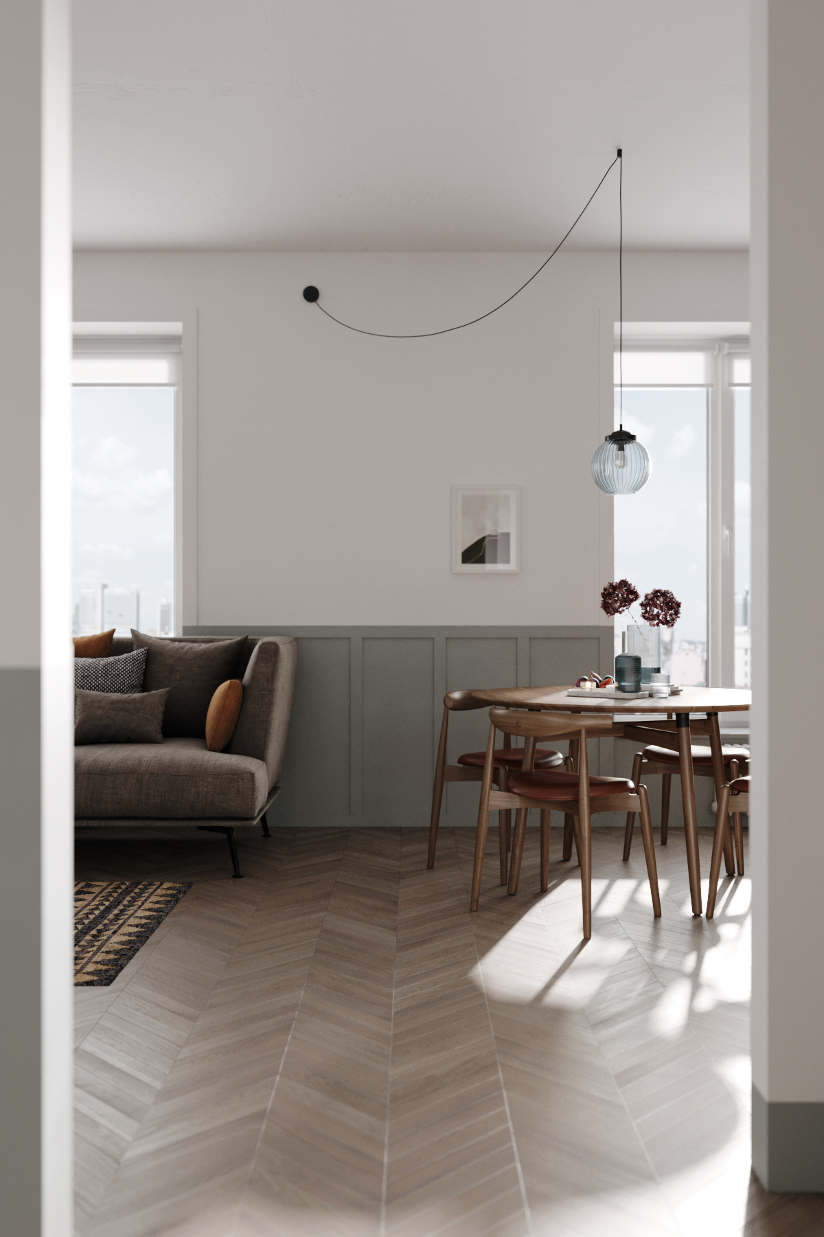 desigh 3ds max visualization modern interior design  corona Russia apartment spb Квартира-студия