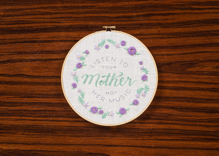 lettering HAND LETTERING Embroidery Skullcandy typography   Mother's Day