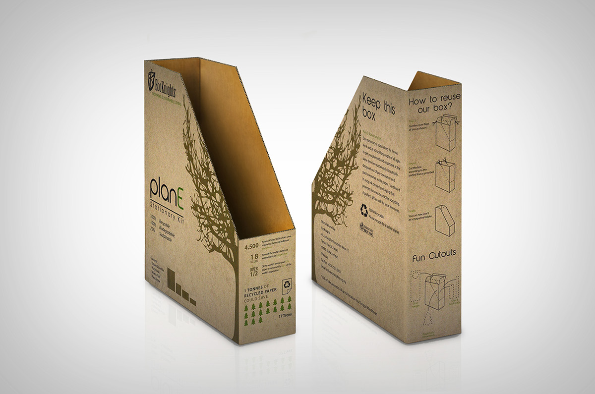 stationery kit Ecoknights Sustainability packaging design eco friendly