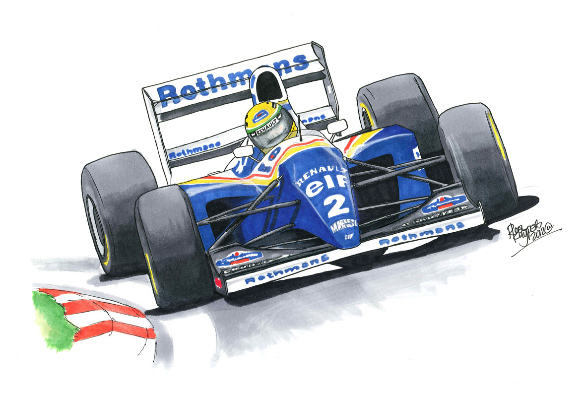 Illustration F1 jim clark senna Damon Hill