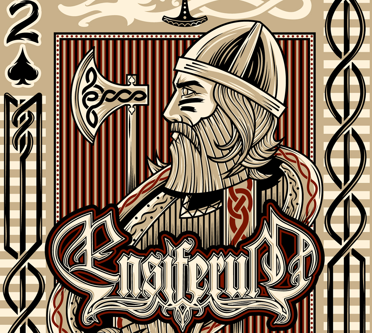 Ensiferum metal folk viking playing card Finnish knotwork vactor wacom chris honeywell