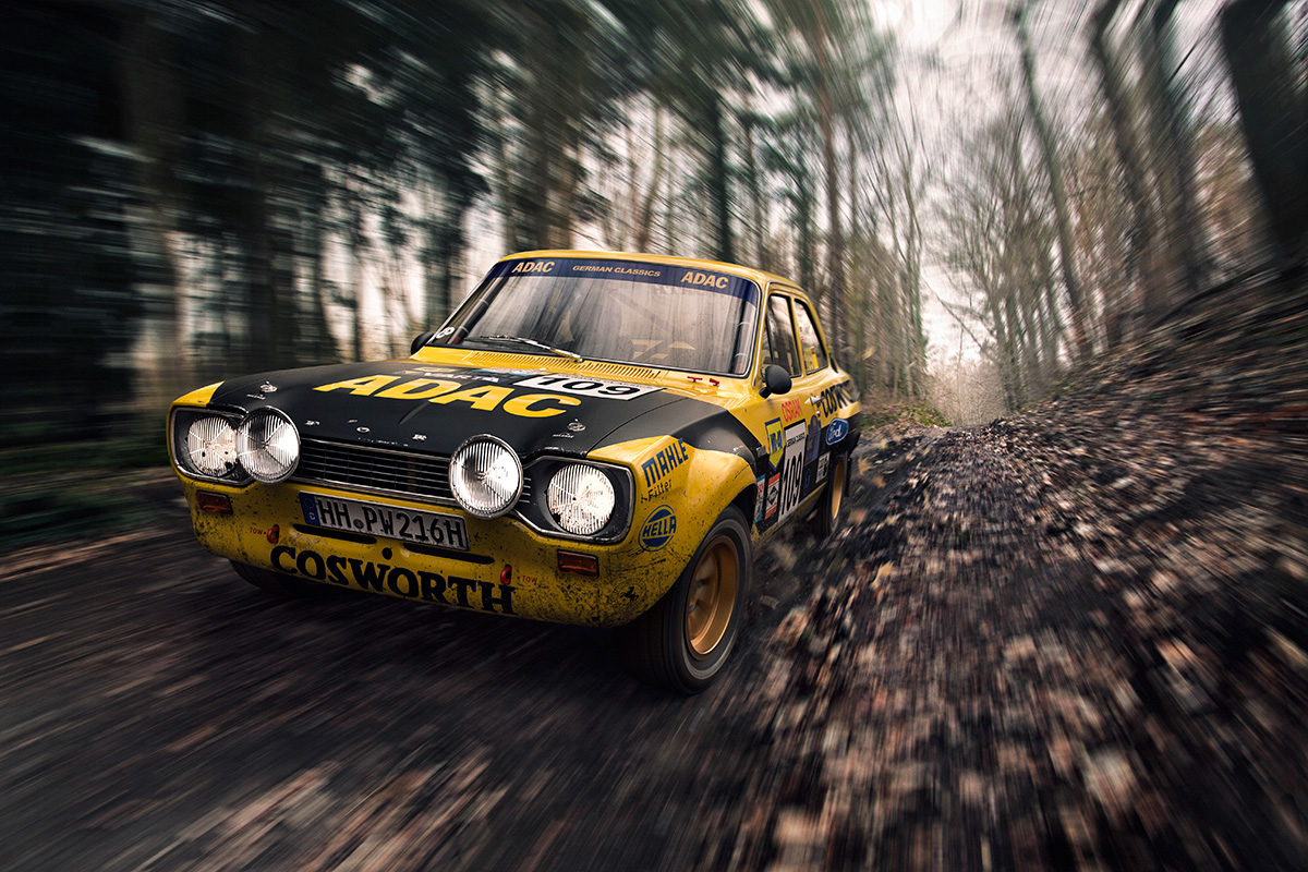 Ford escort CGI woods rally