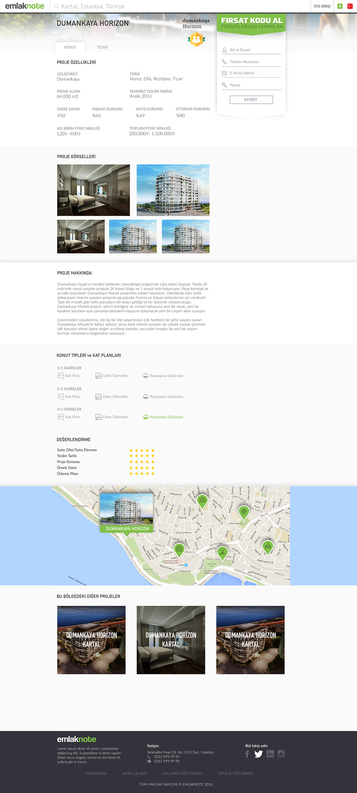 emlak real estate Web Design  user menu