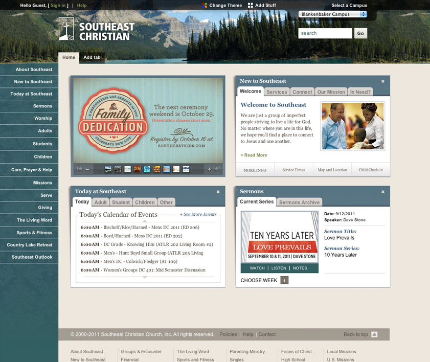 church website personalization customization user interface UI Theme css