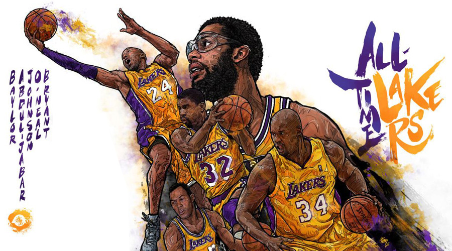 all-star LAKERS,Lakers,kobe,Shaq,abdul-jabar,Magic ,Baylor,NBA,Бренды,Цифро...