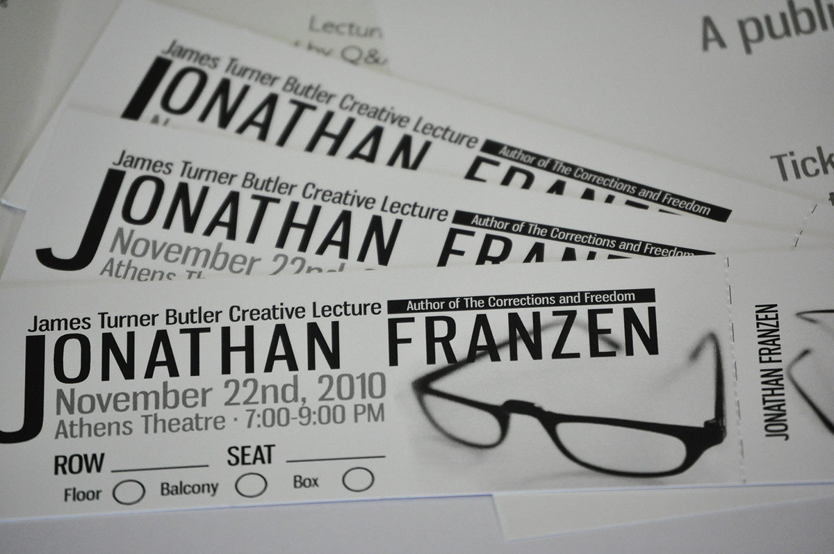 stetson University jonathan Franzen Program tickets poster glasses lecture series florida