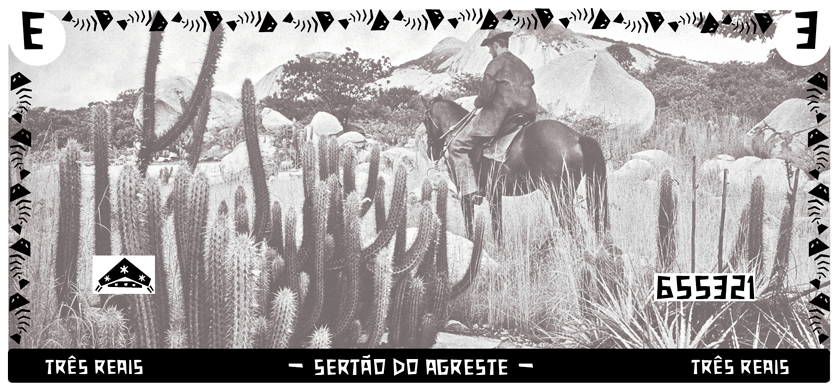 cédulas  Cédulas Brasileiras Lampião Maria Bonita Cordel xilogravura colagem
