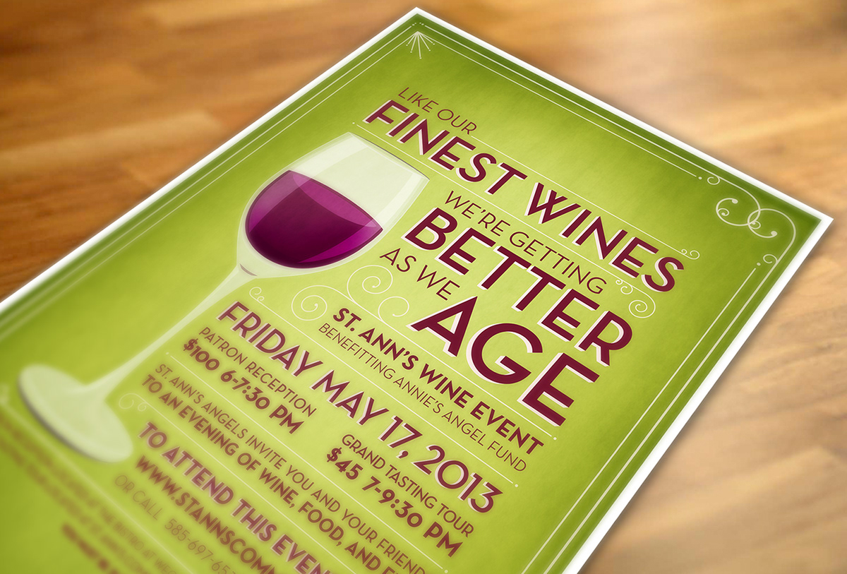 wine tasting poster Invitation rsvp texture digital illustration campaign Event green vintage
