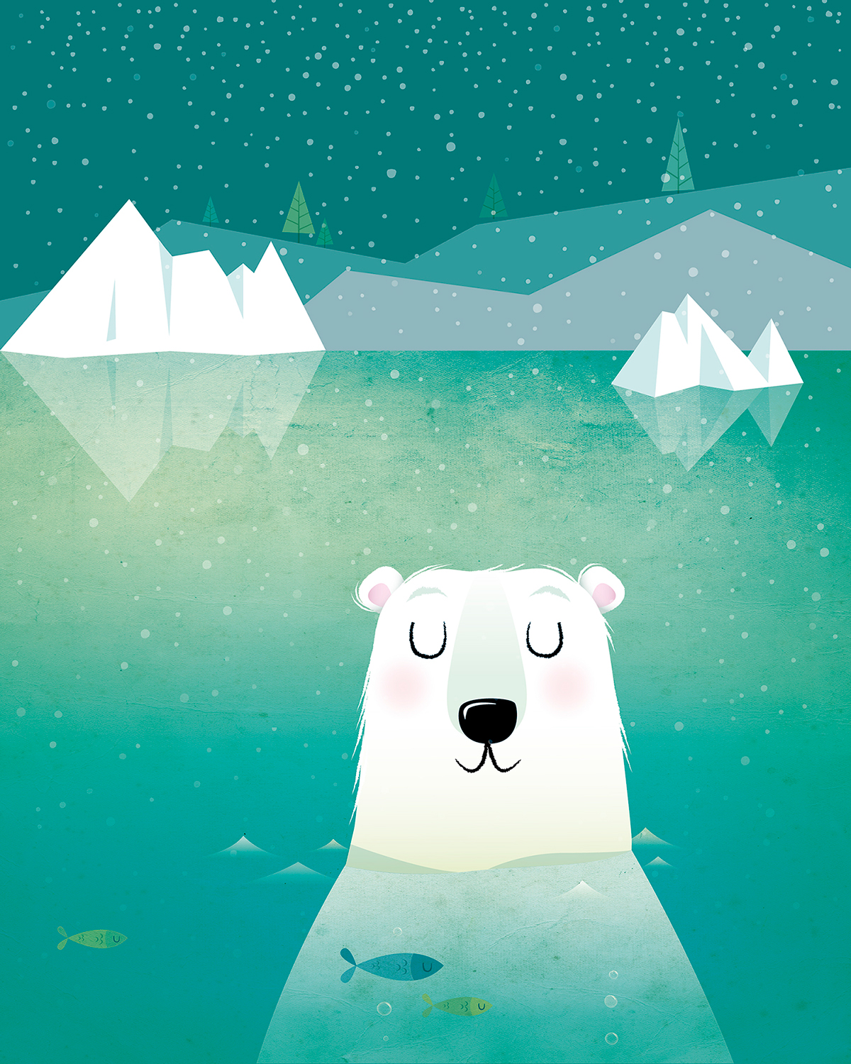 Polar Bear animal illustration childrens illustration Polar bear illustration